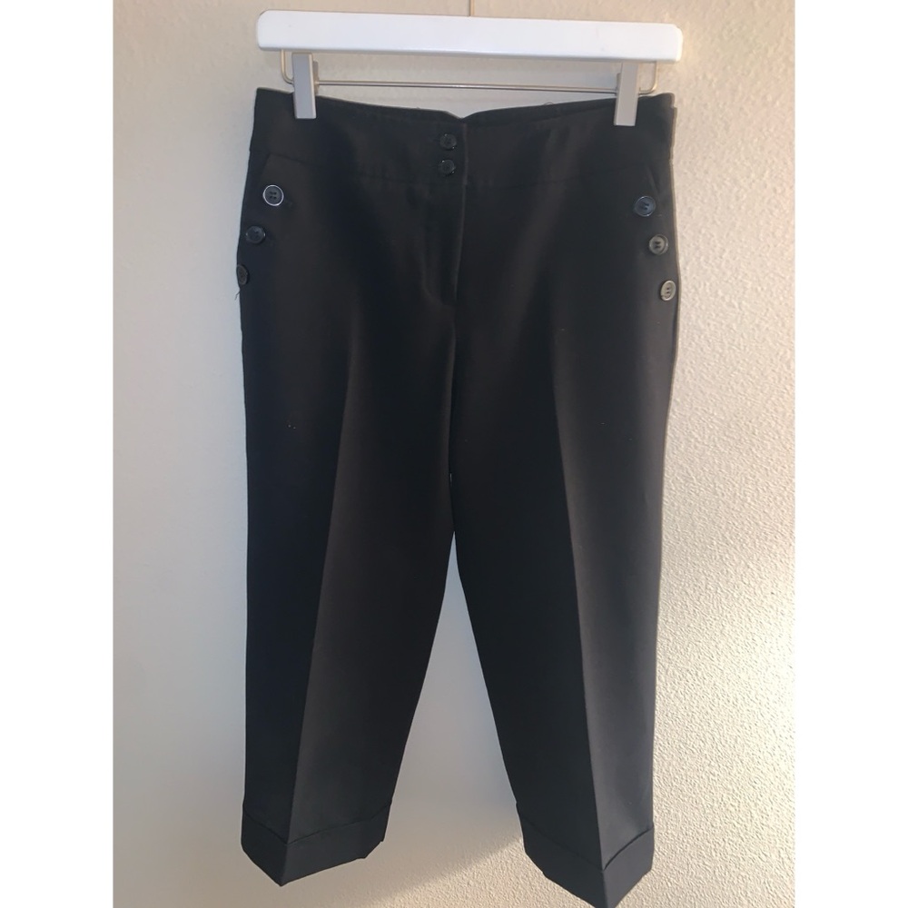 Dalia Cropped Cuffed Trousers Side Buttons Womens Size 4